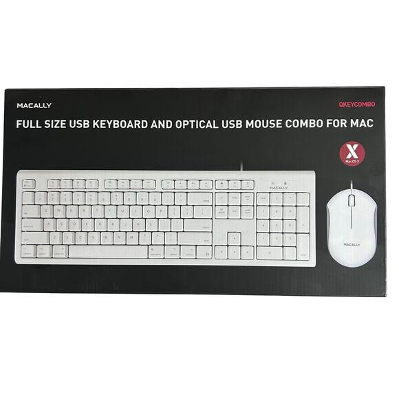 Macally Full Size USB Keyboard and Optical USB Mouse Combo for Mac (QKEYCOMBO) - Picture 1 of 7